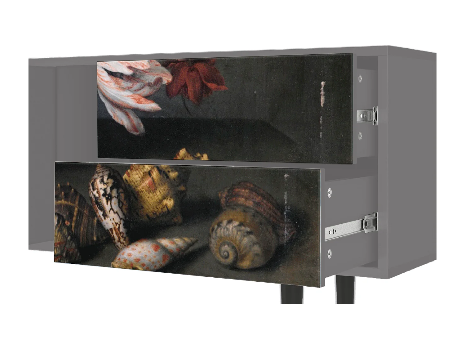 Mobile TV - 170х69х48 cm - T1 - Still Life with Flowers, Grigio