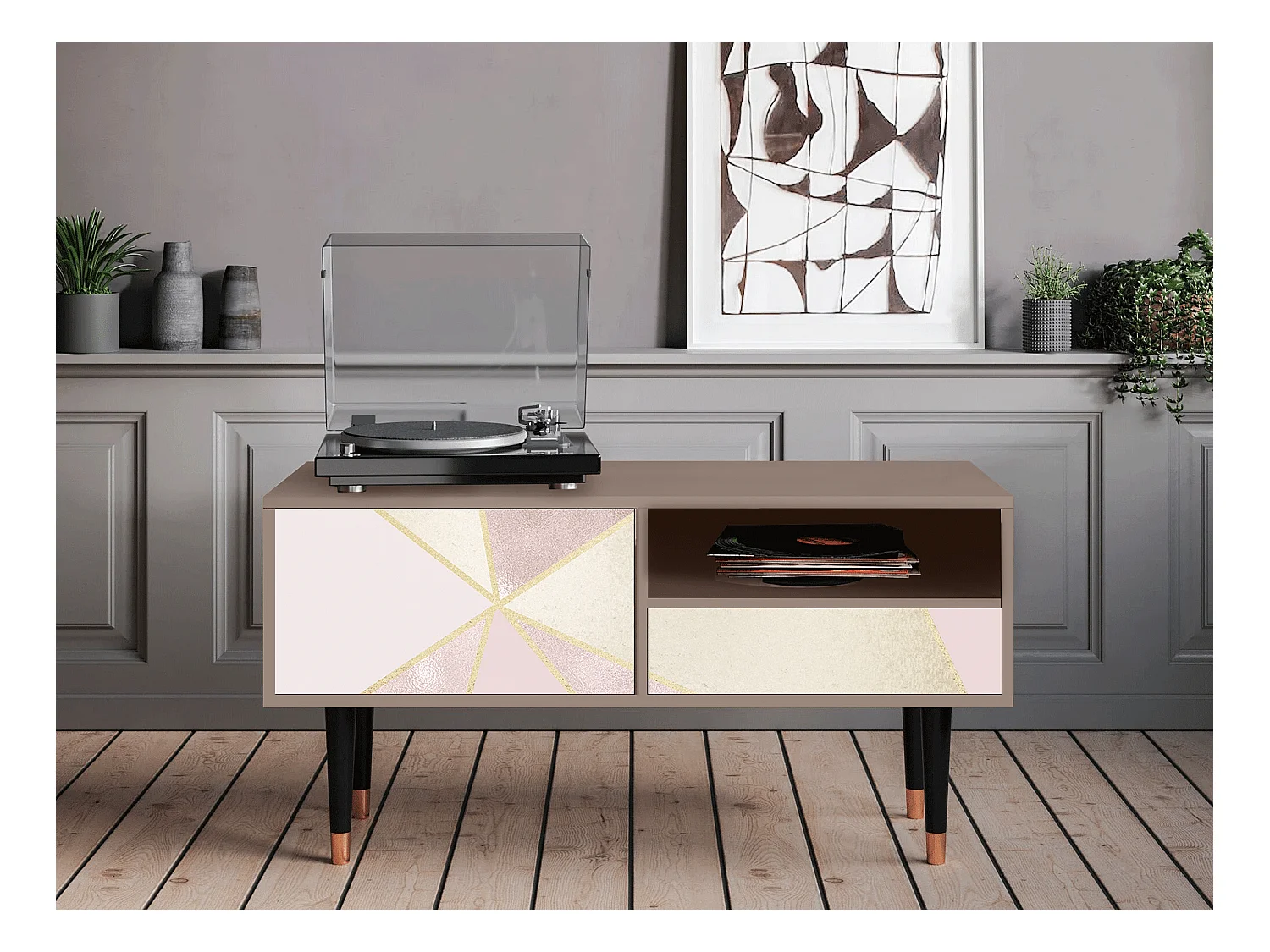 Mobile TV - 115х59х48 cm - T3 - Cosmopolitan Diva, Latte