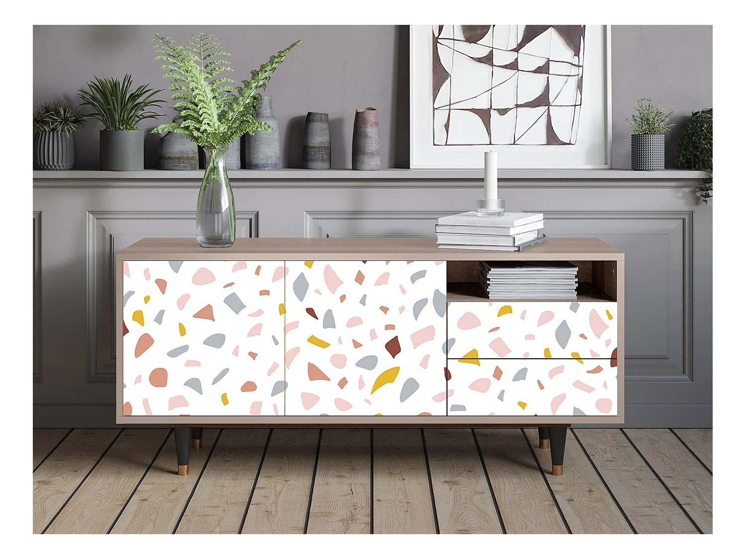 Mobile TV - 125х56х41 cm - T7 - Marmelade Cheese, Latte
