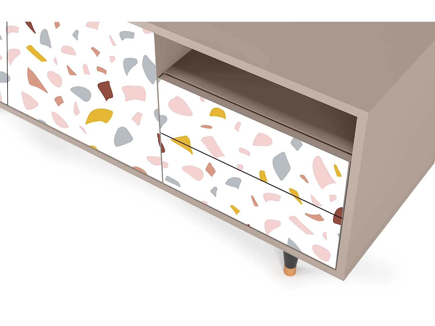 Meuble TV - 125х56х41 cm - T7 - Marmelade Cheese, Latte