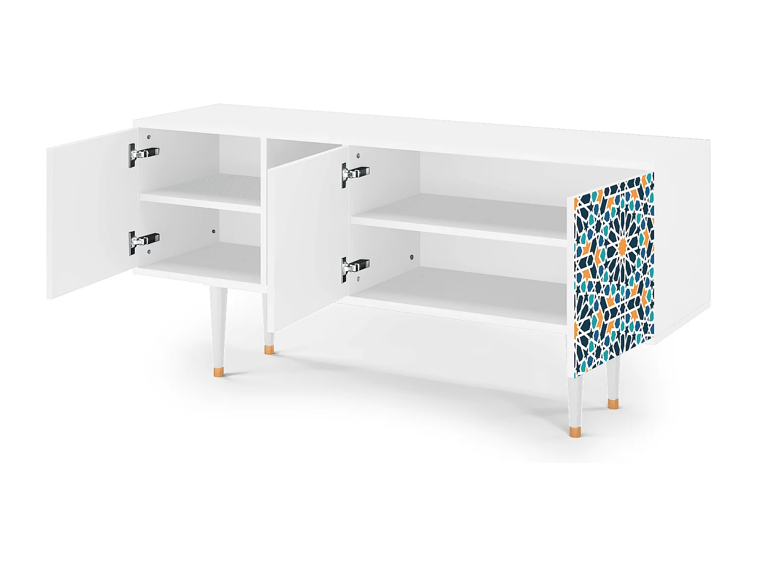 Szafka RTV - 150х69х41 cm - T5 - Kaleidoscope, Biały