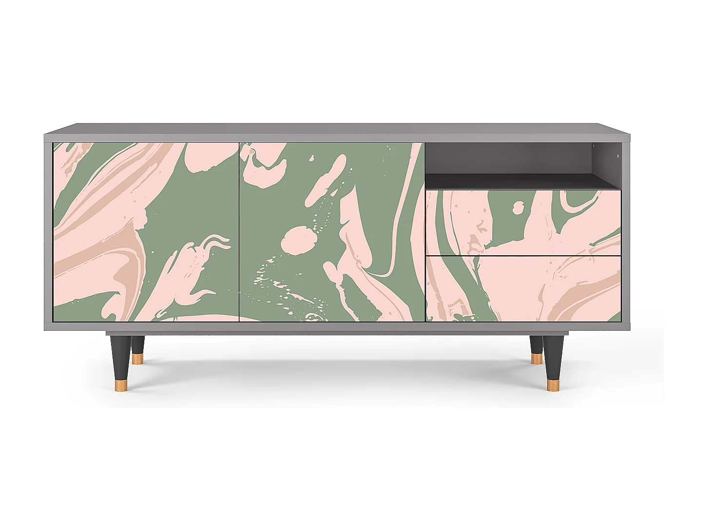 Mobile TV - 125х56х41 cm - T7 - Aquarelle, Grigio