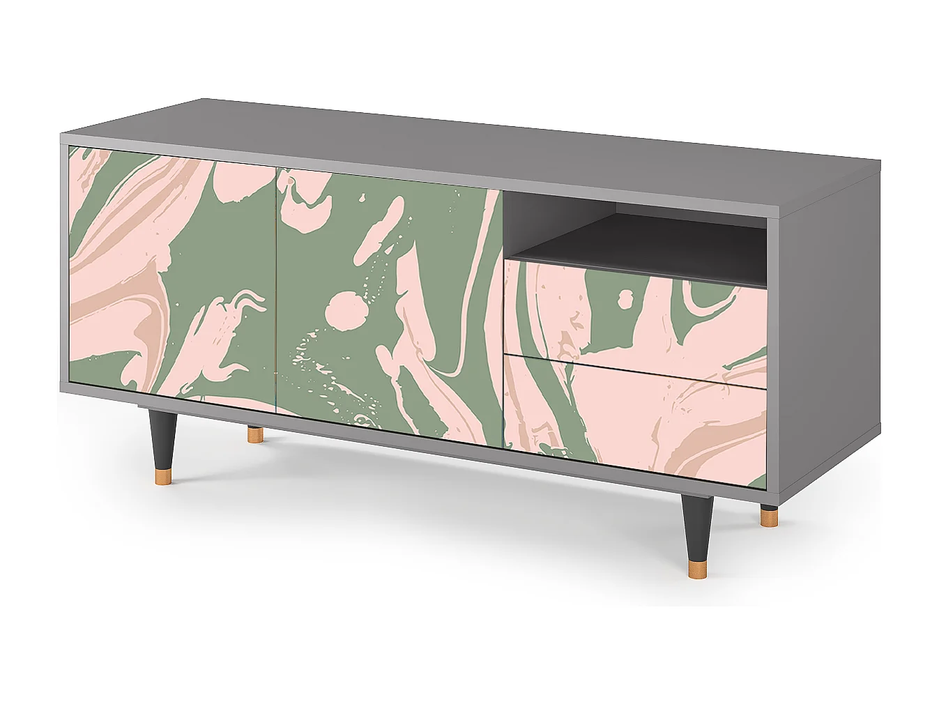 Mobile TV - 125х56х41 cm - T7 - Aquarelle, Grigio