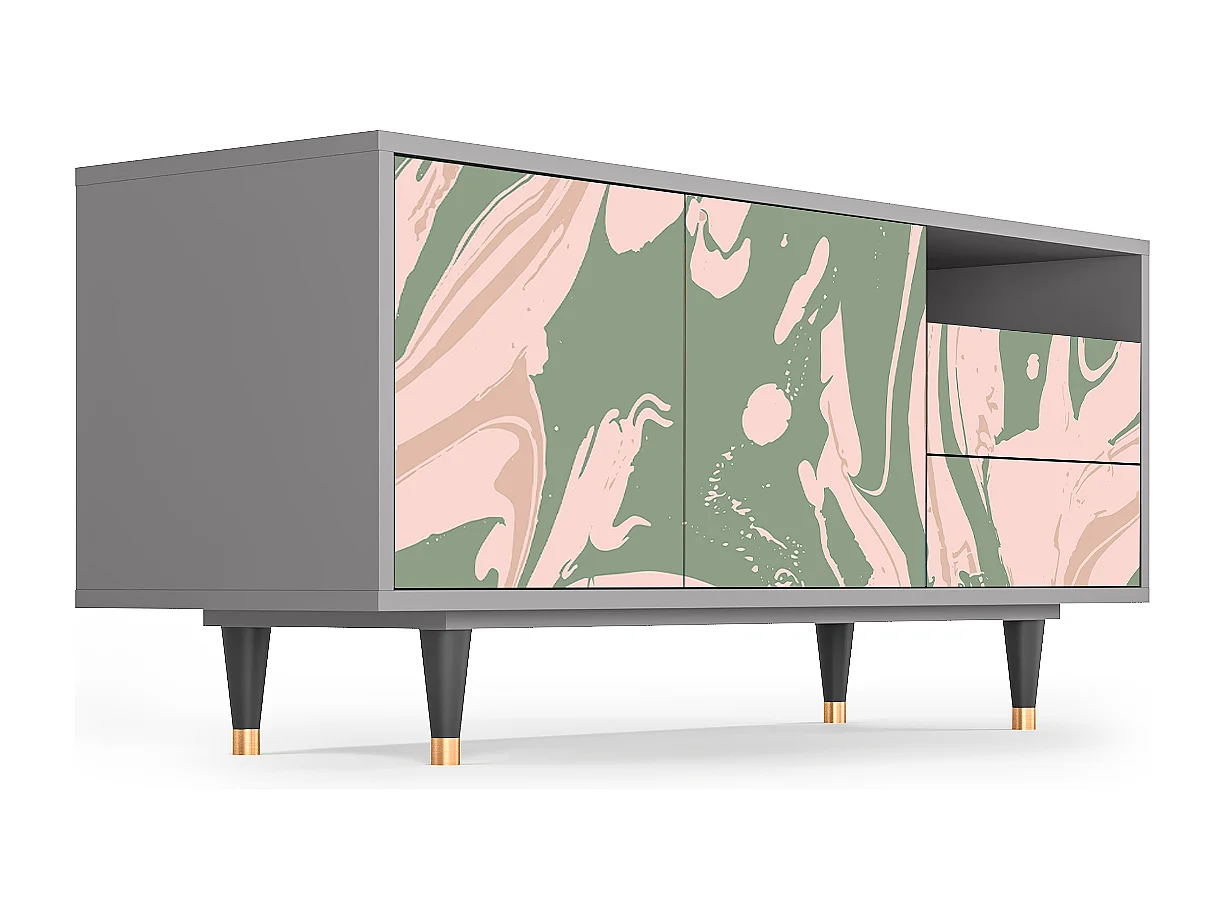 Mobile TV - 125х56х41 cm - T7 - Aquarelle, Grigio