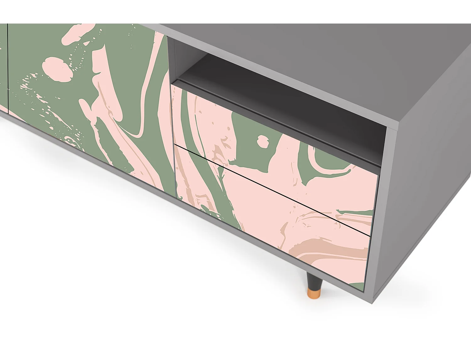 Mobile TV - 125х56х41 cm - T7 - Aquarelle, Grigio