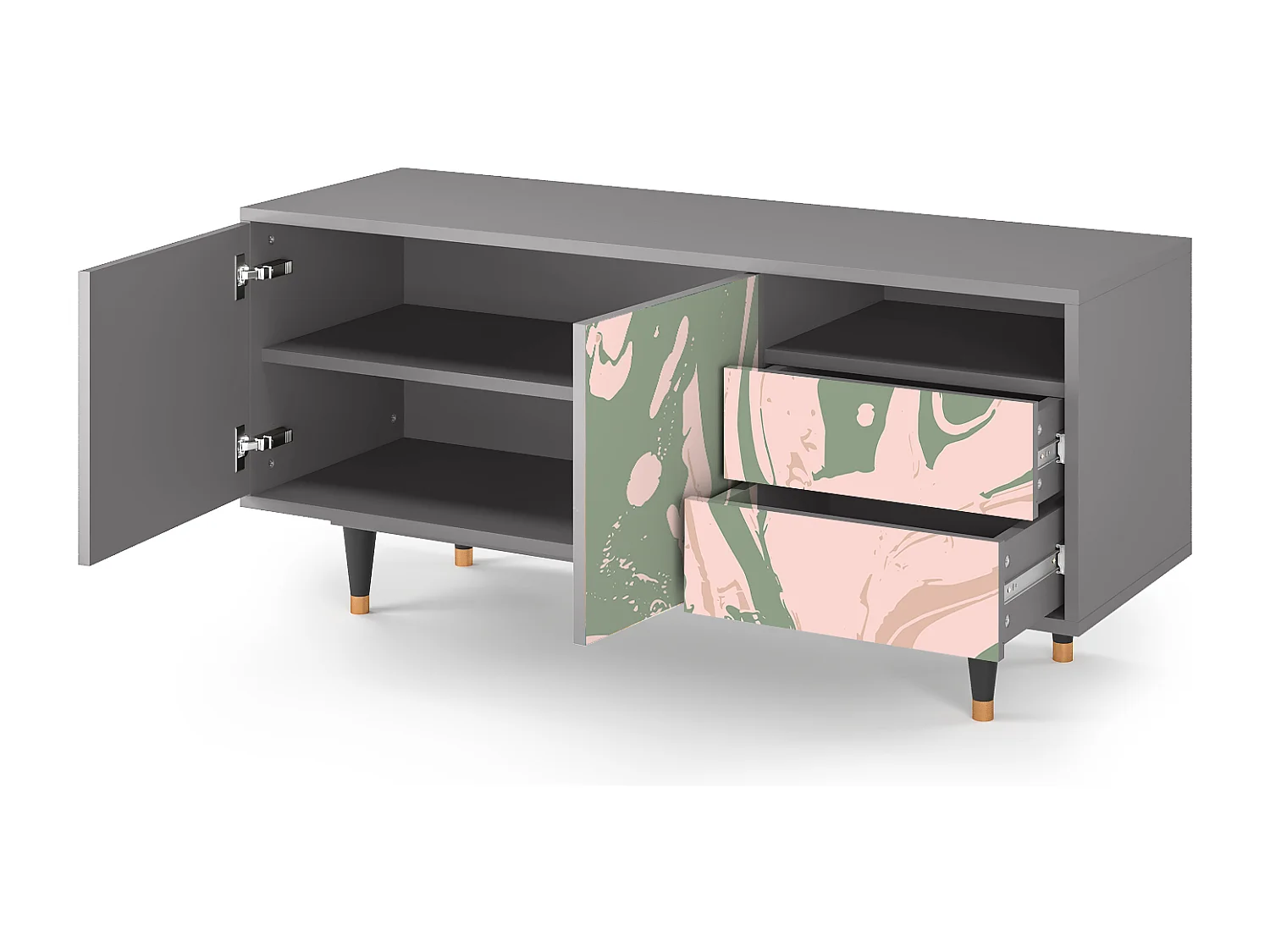 Mobile TV - 125х56х41 cm - T7 - Aquarelle, Grigio