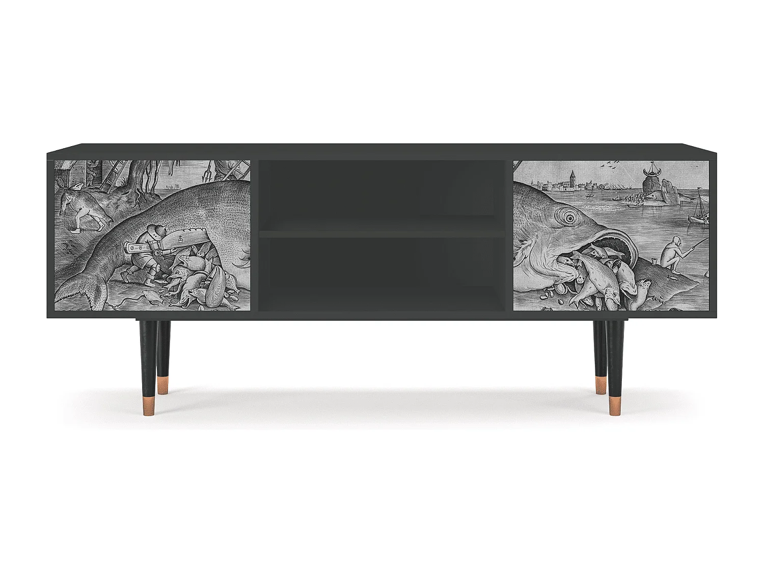 Meuble TV - 170х69х48 cm - T2 - Big Fish Eat Little, Anthracite