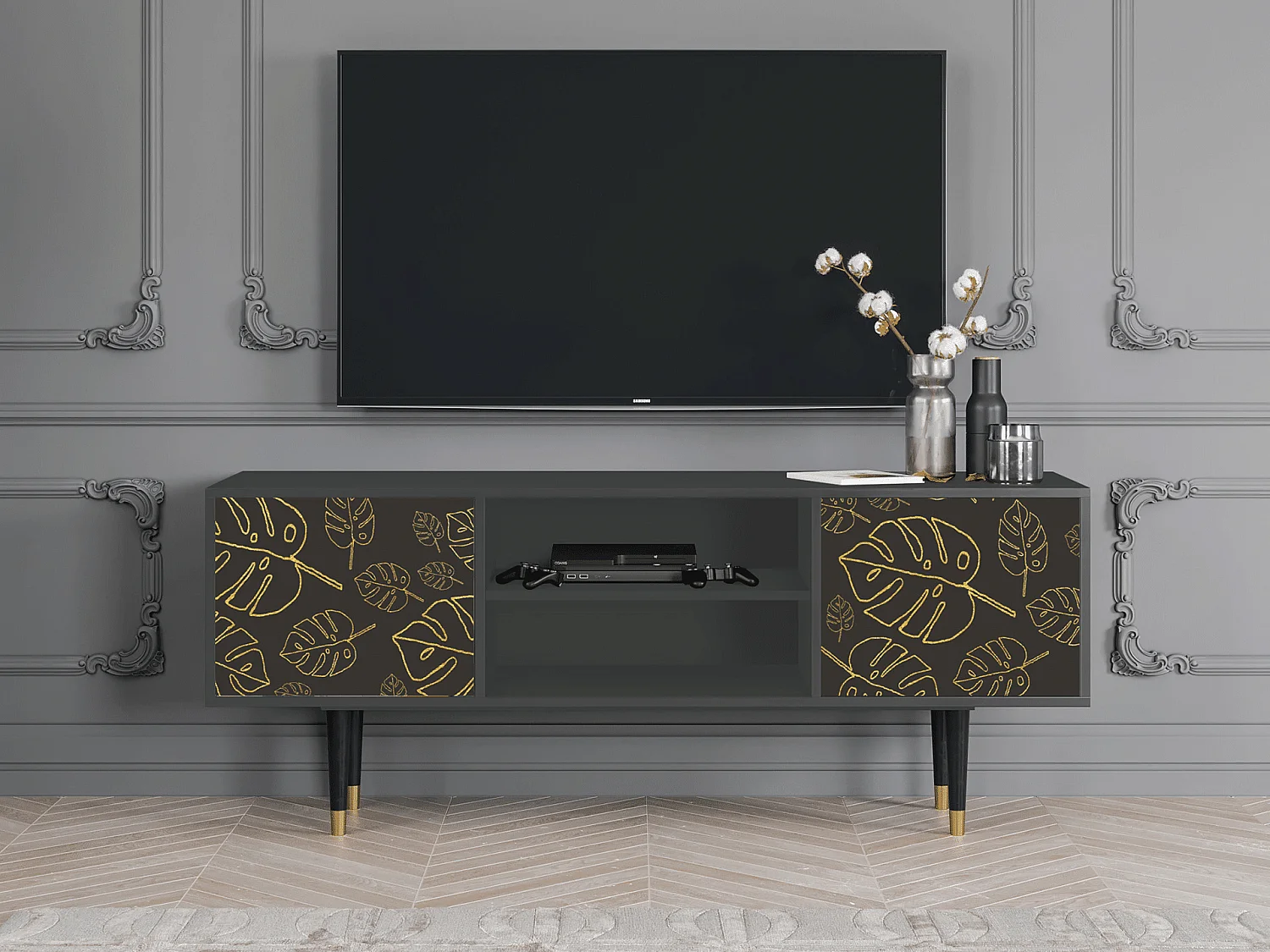 TV-Möbel - 170х69х48 cm - T2 - Fall Of The Leaves, Anthrazit