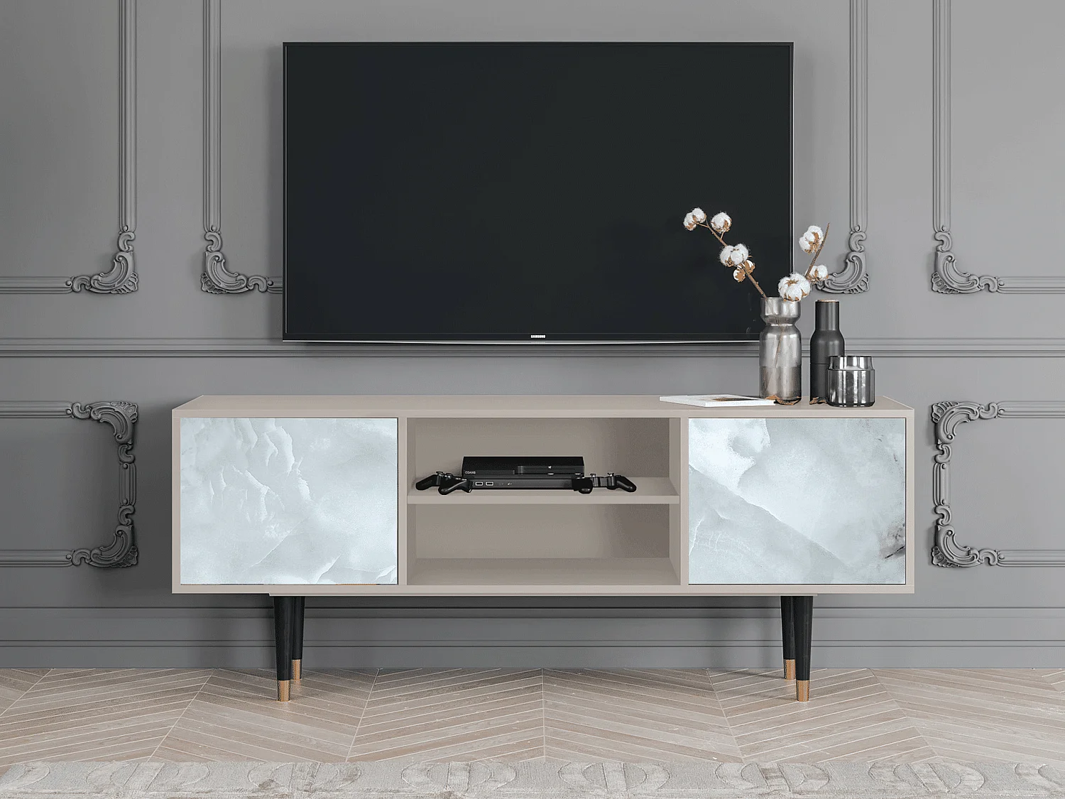 Mobile TV - 170х69х48 cm - T2 - The Onyx, Sabbia