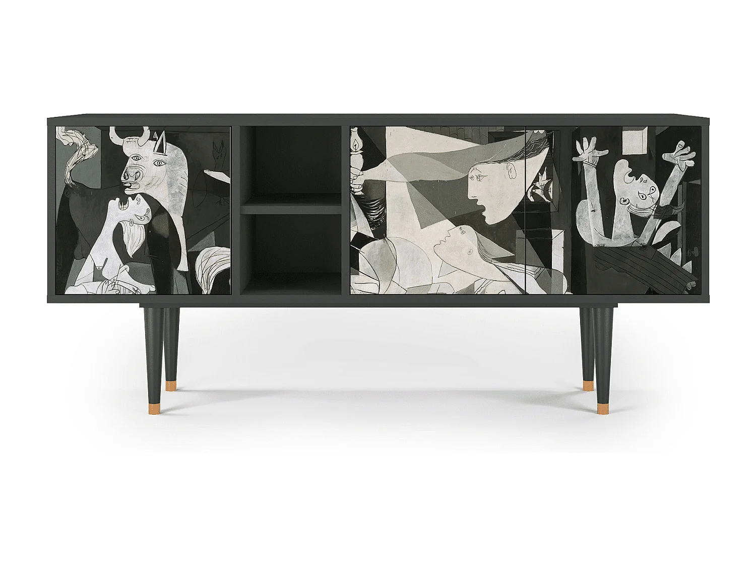 TV-Möbel - 150х69х41 cm - T5 - Guernica by Picasso, Anthrazit