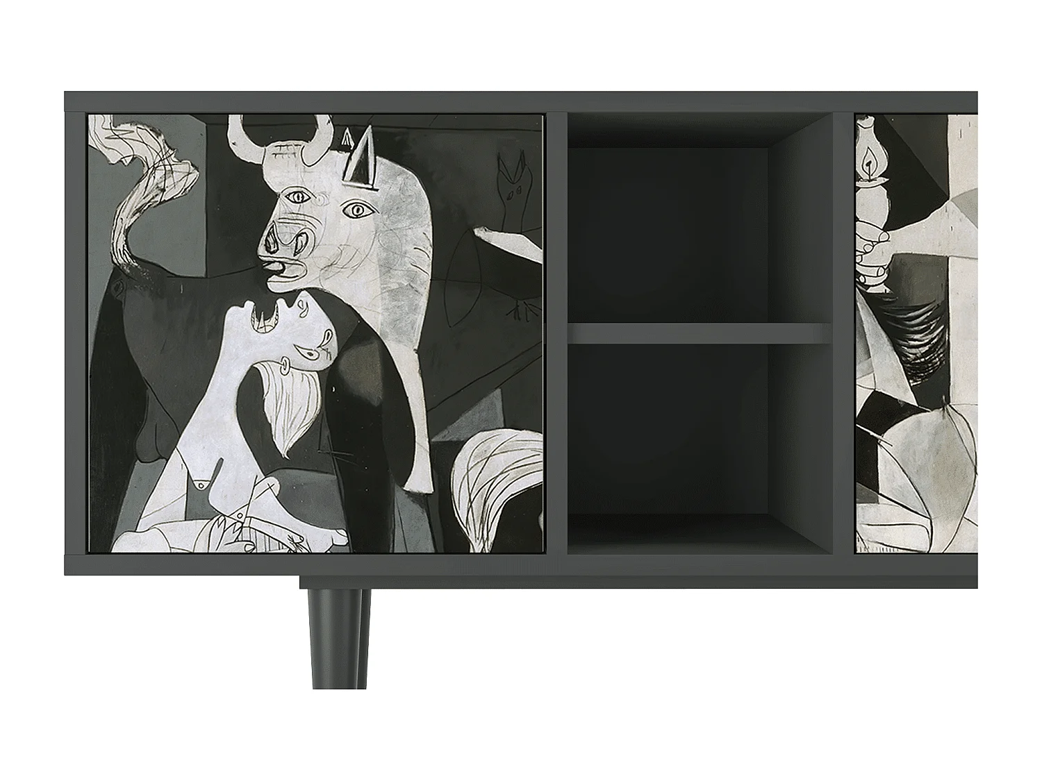 TV-Möbel - 150х69х41 cm - T5 - Guernica by Picasso, Anthrazit