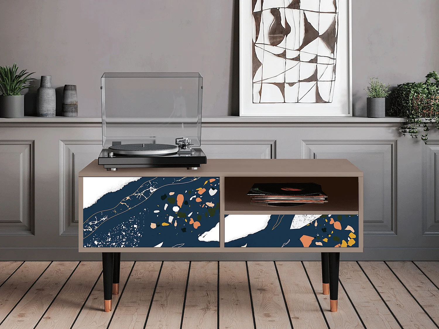 Mobile TV - 115х59х48 cm - T3 - Nude Iceberg, Latte