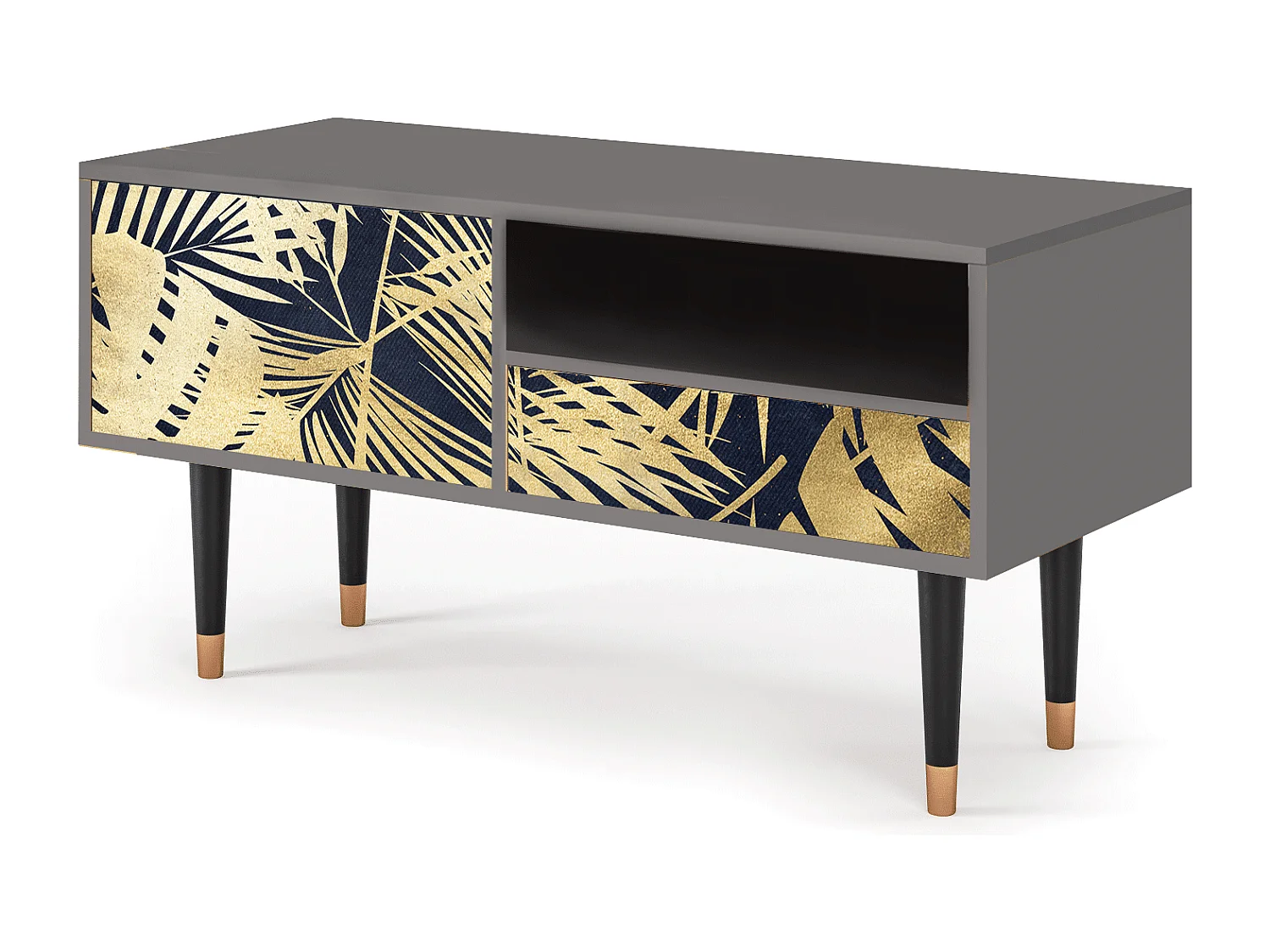 Meuble TV - 115х59х48 cm - T3 - Jungle Vibes, Gris