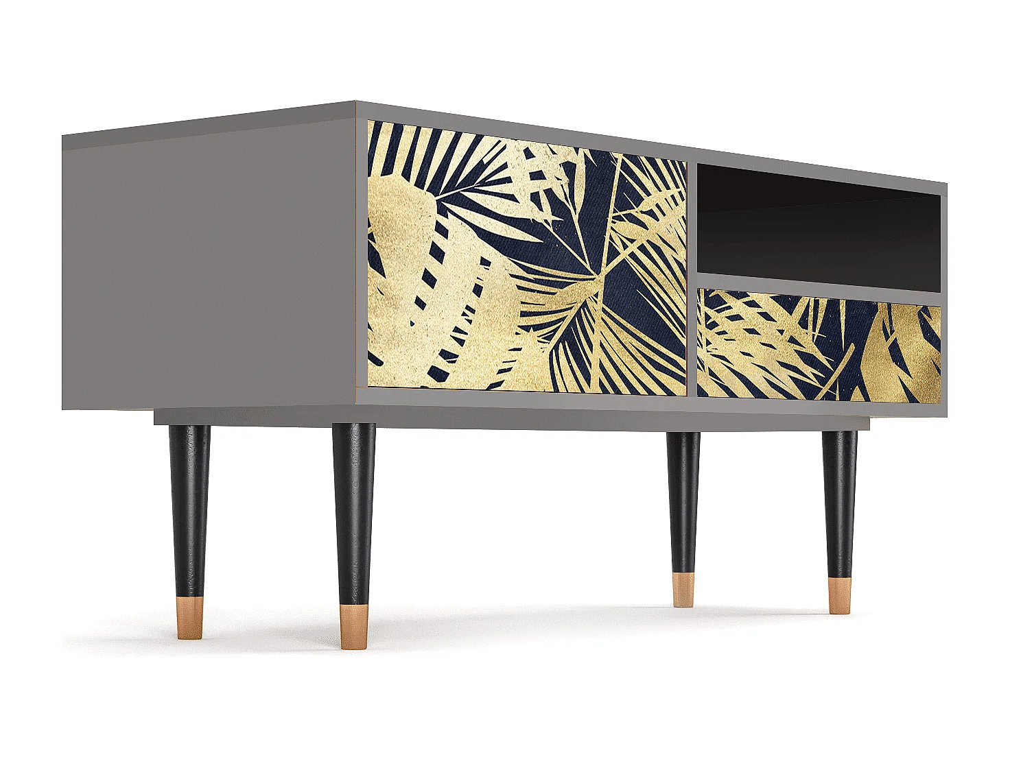 Meuble TV - 115х59х48 cm - T3 - Jungle Vibes, Gris