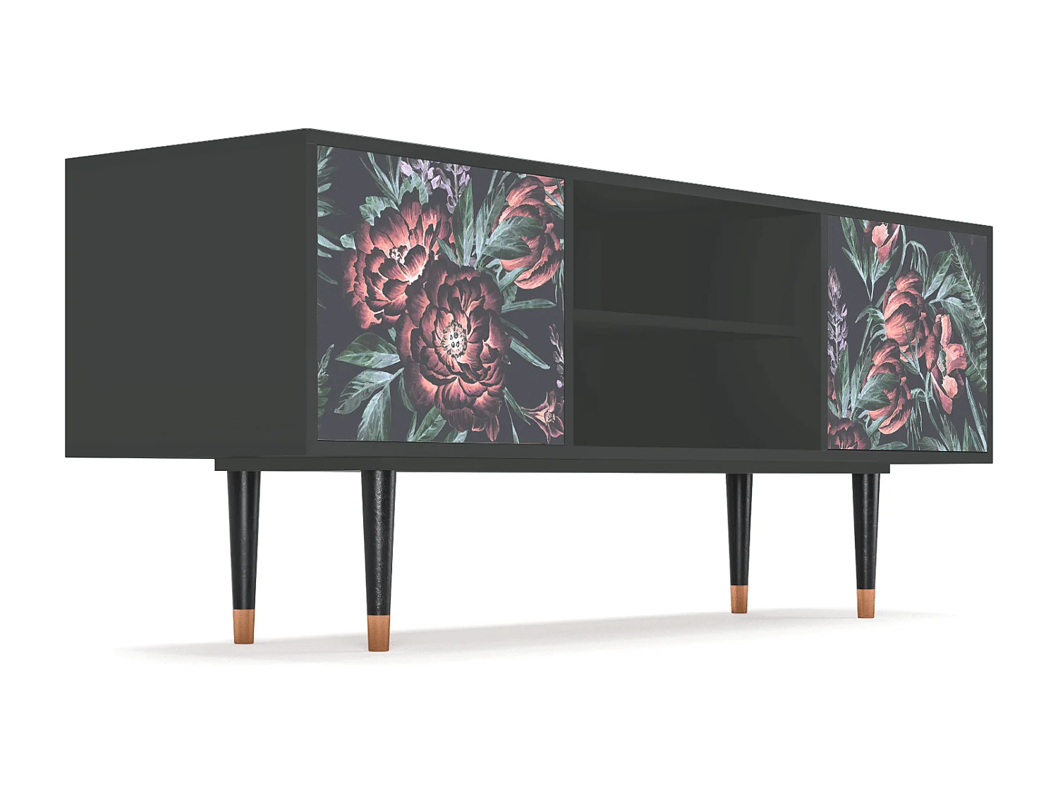 Mueble de TV - 170х69х48 cm - T2 - Dark Peonies, Antracite