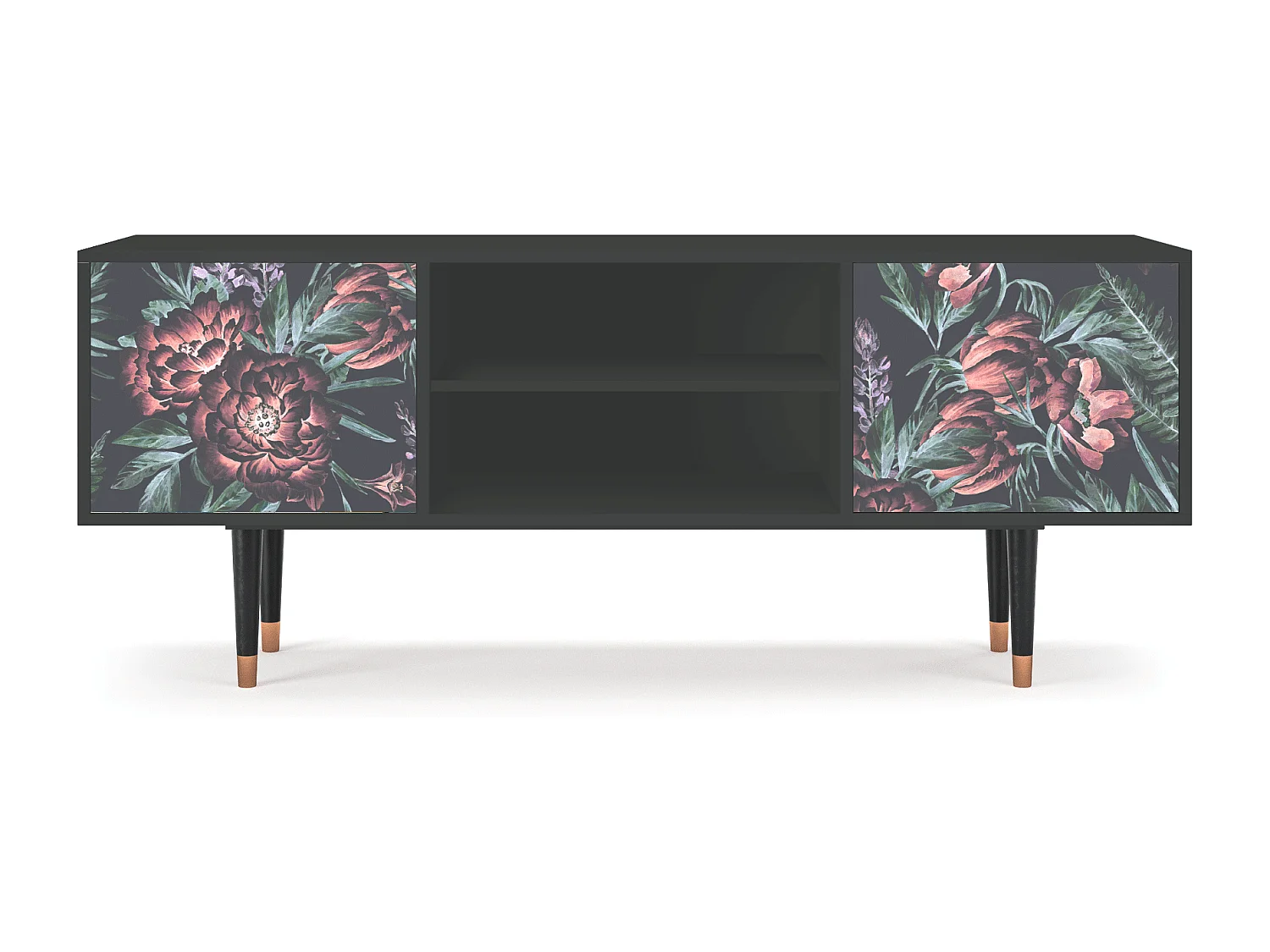 Meuble TV - 170х69х48 cm - T2 - Dark Peonies, Anthracite