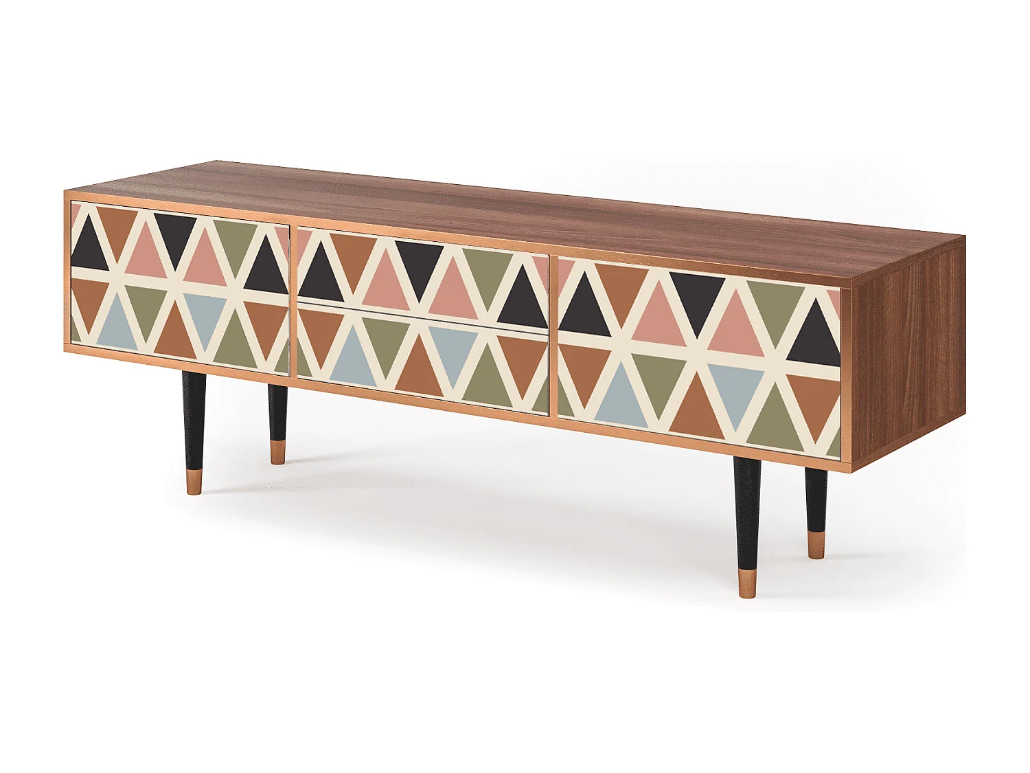 TV-Möbel - 170х59х48 cm - T4 - Royal Triangles, Walnuss