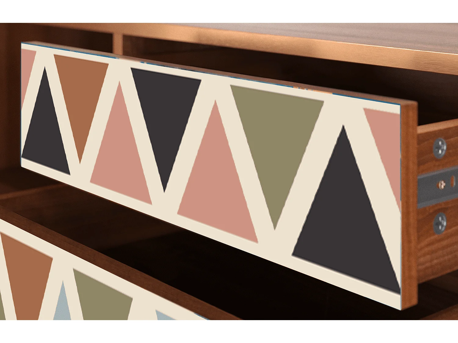 TV-Möbel - 170х59х48 cm - T4 - Royal Triangles, Walnuss