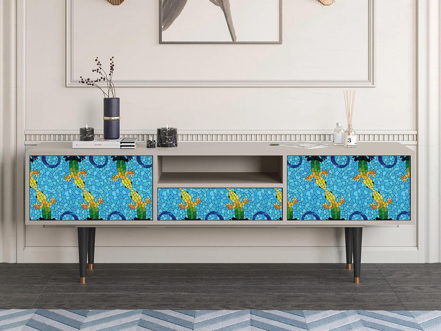 Meuble TV - 170х59х41 cm - T6 - Gaudi's Lizard, Sable