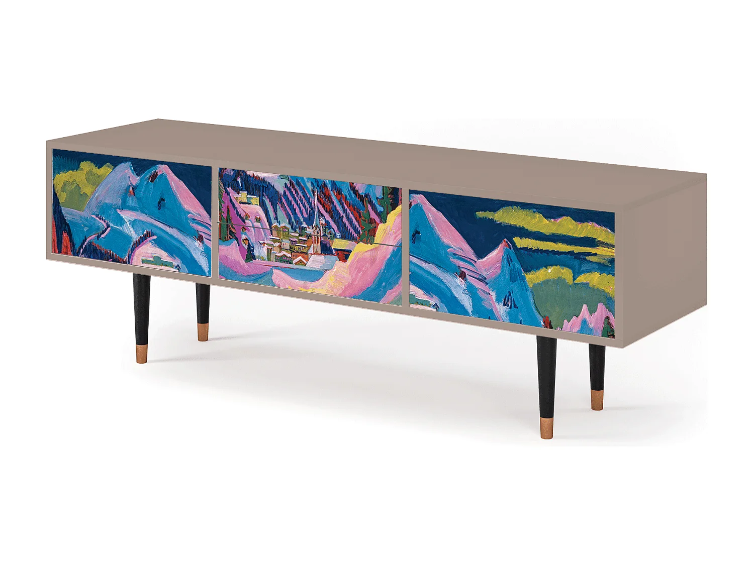 Meuble TV - 170х59х48 cm - T4 - Davos Winter, Latte