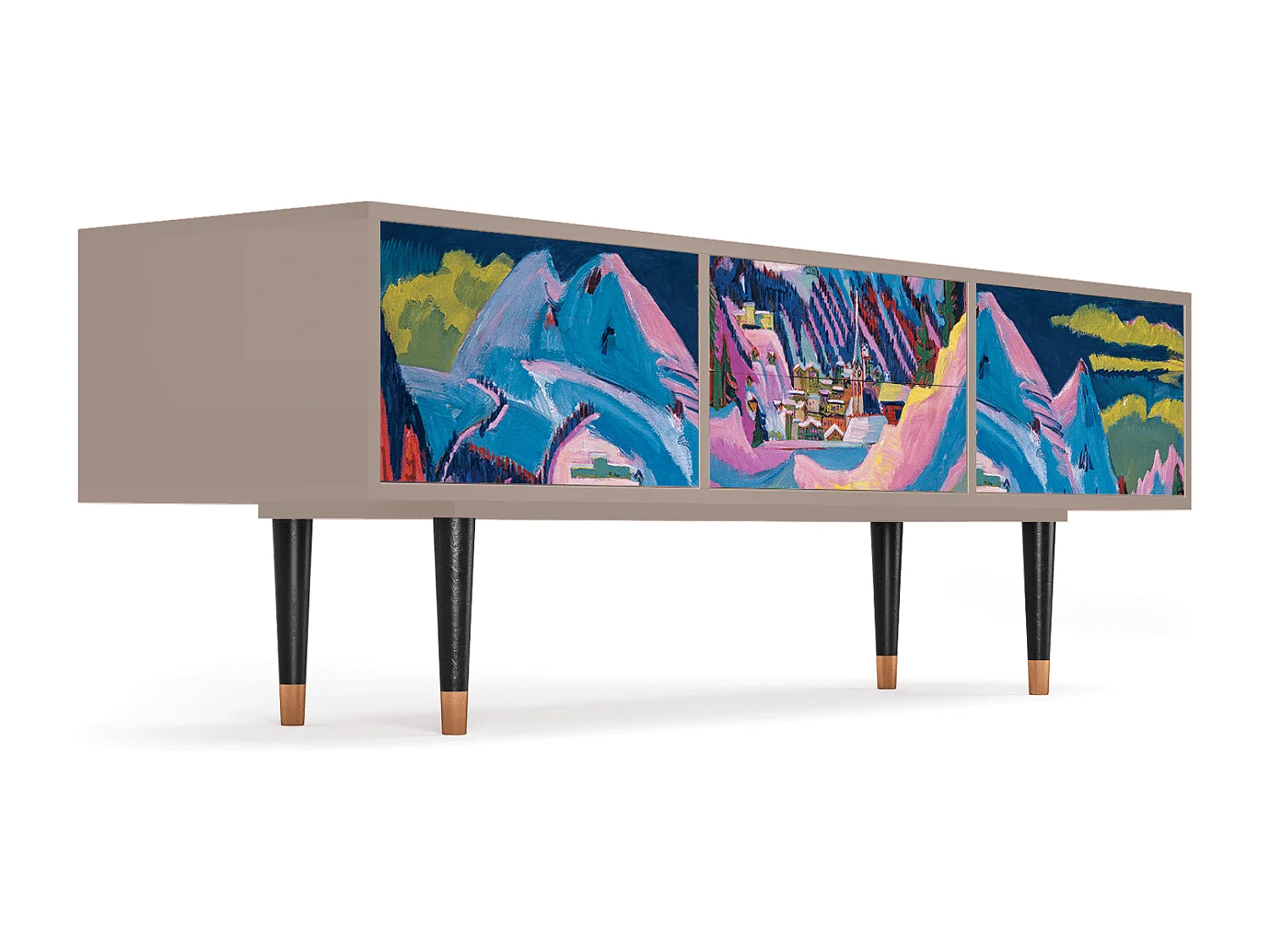 Meuble TV - 170х59х48 cm - T4 - Davos Winter, Latte