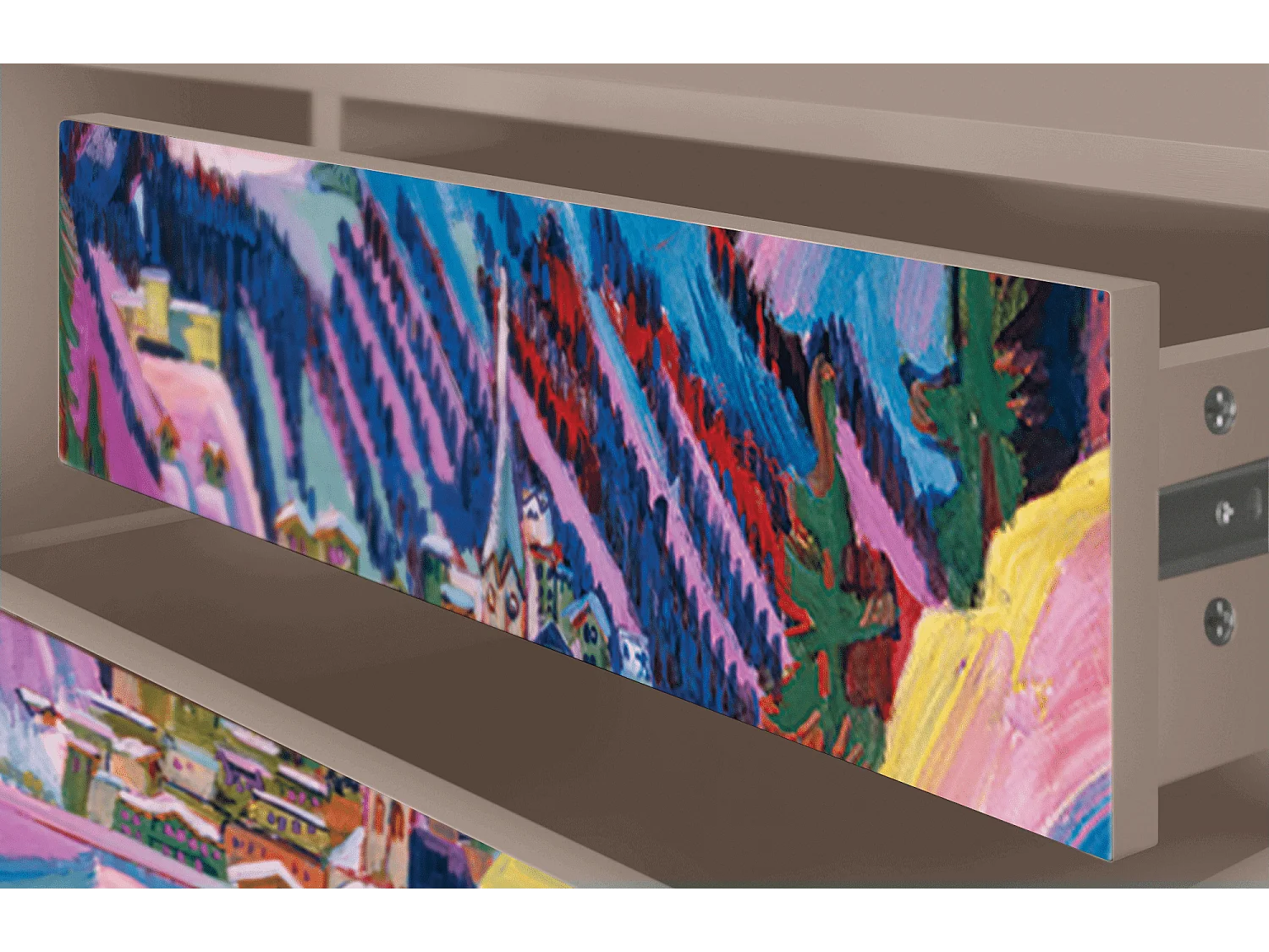 Meuble TV - 170х59х48 cm - T4 - Davos Winter, Latte