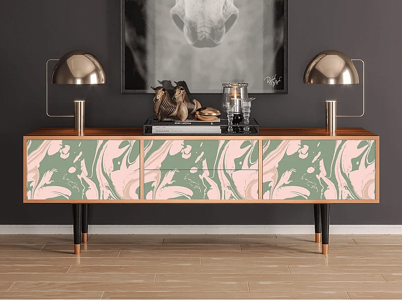 Szafka RTV - 170х59х48 cm - T4 - Aquarelle, Orzech