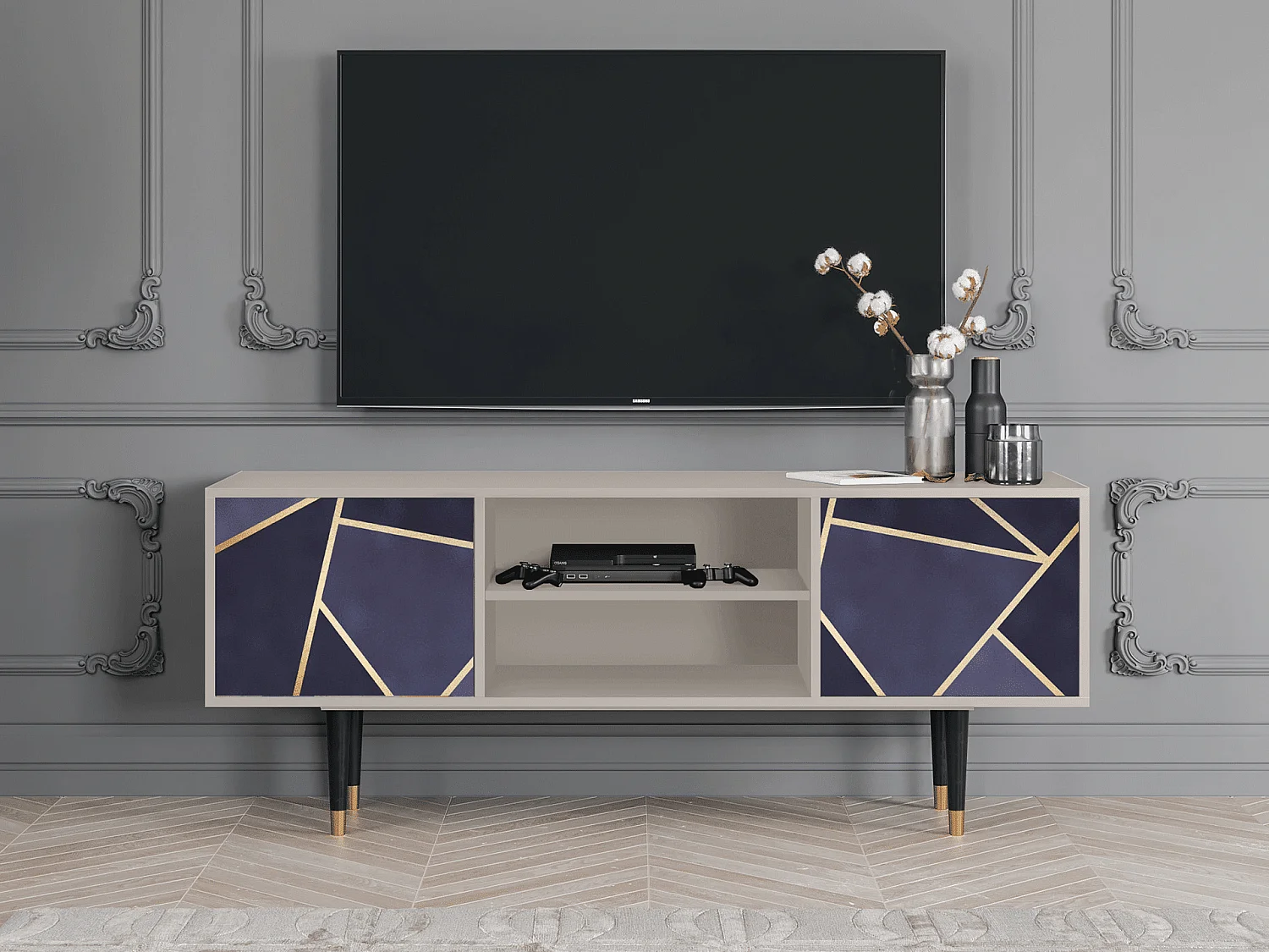 Mobile TV - 170х69х48 cm - T2 - The Amethyst, Sabbia