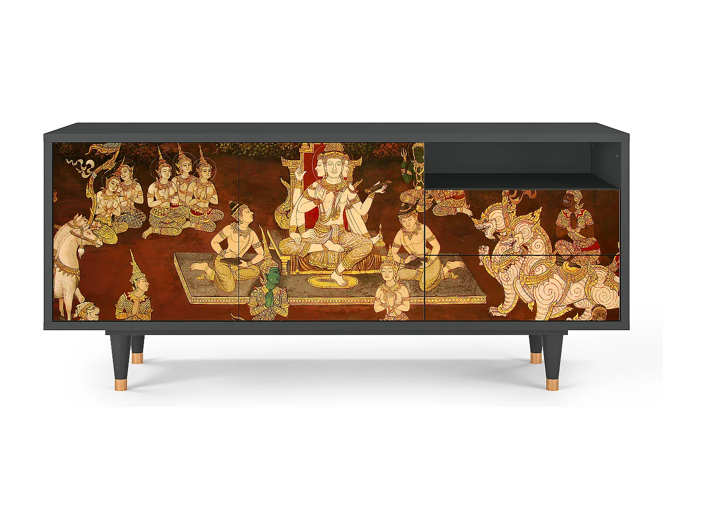 Mueble de TV - 125х56х41 cm - T7 - Malyavan, Antracita