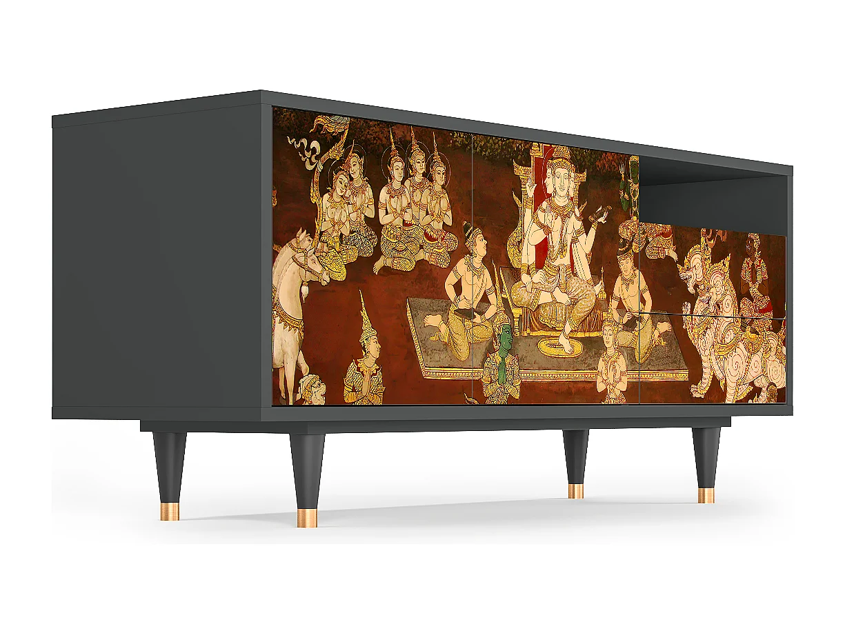 Mueble de TV - 125х56х41 cm - T7 - Malyavan, Antracita