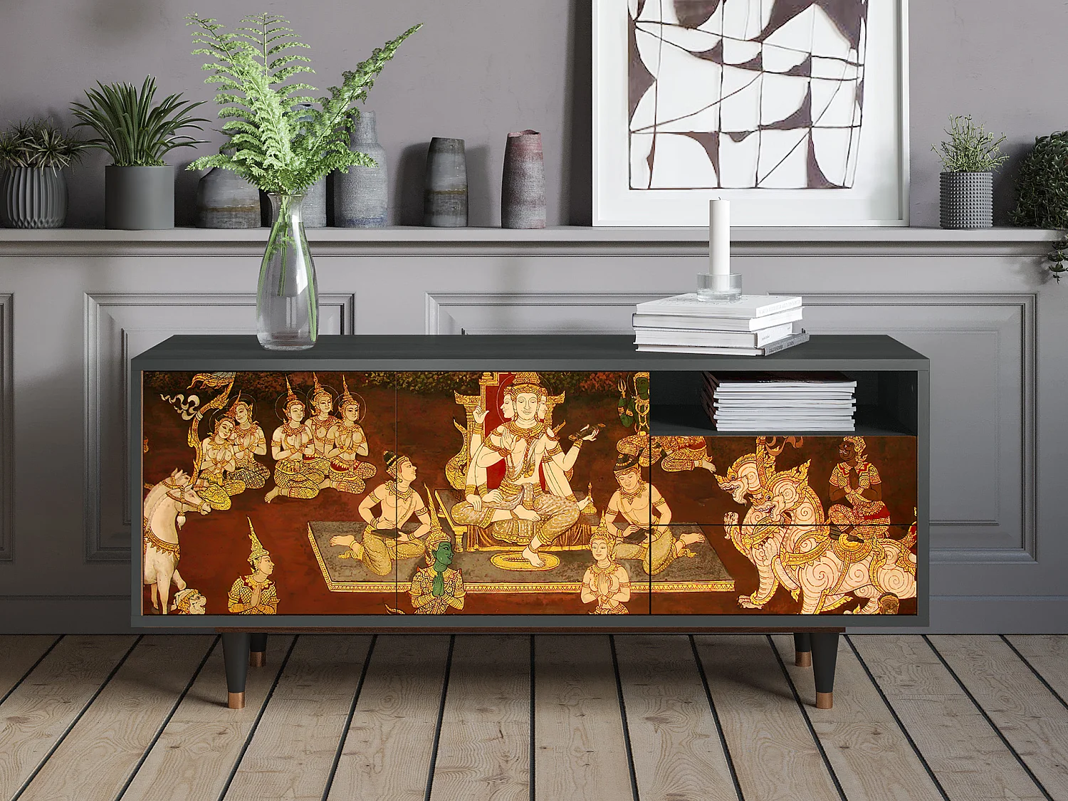 Mobile TV - 125х56х41 cm - T7 - Malyavan, Antracite