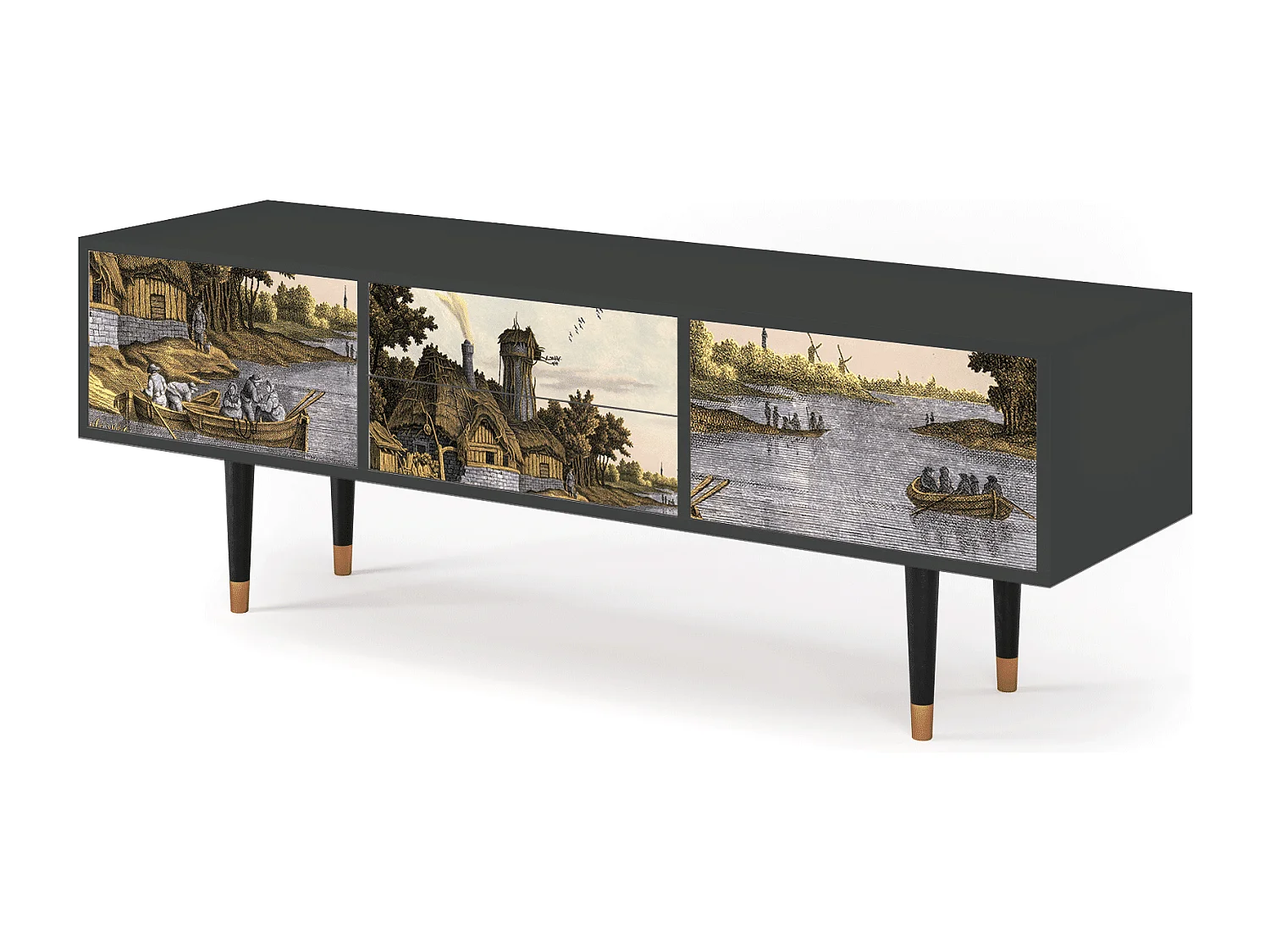 TV-Möbel - 170х59х48 cm - T4 - Mill along a River, Anthrazit