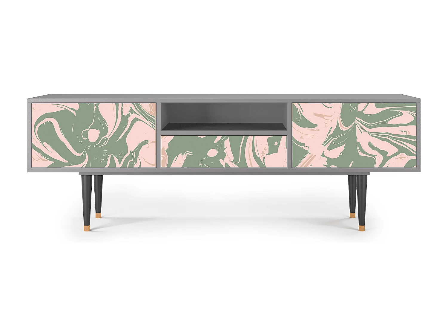 Meuble TV - 170х59х41 cm - T6 - Aquarelle, Gris