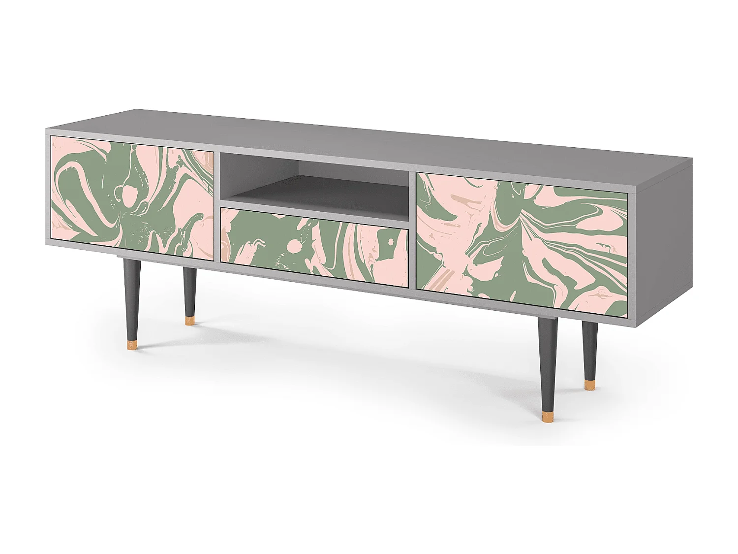 Meuble TV - 170х59х41 cm - T6 - Aquarelle, Gris