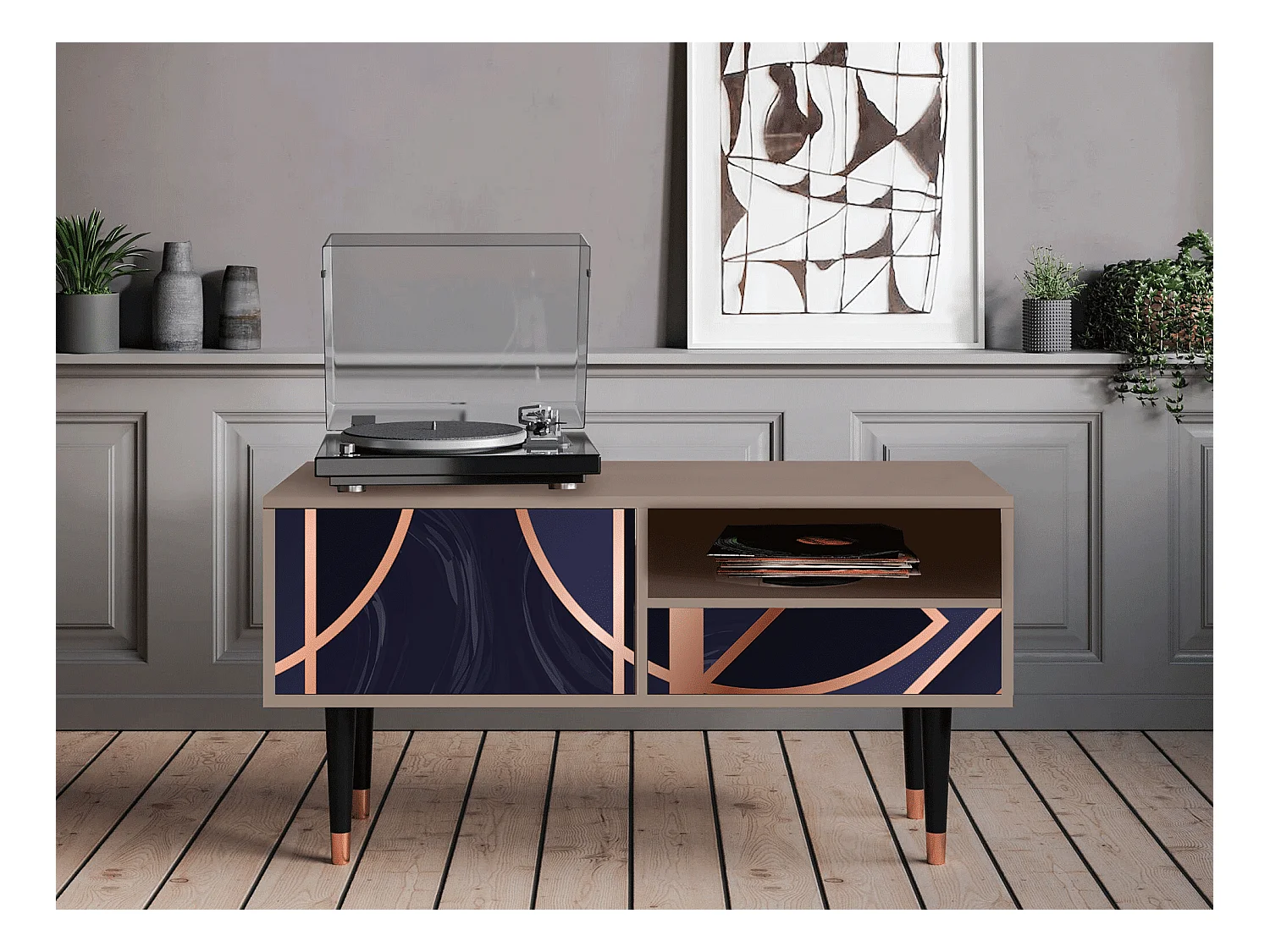 Meuble TV - 115х59х48 cm - T3 - Purple Temple, Latte