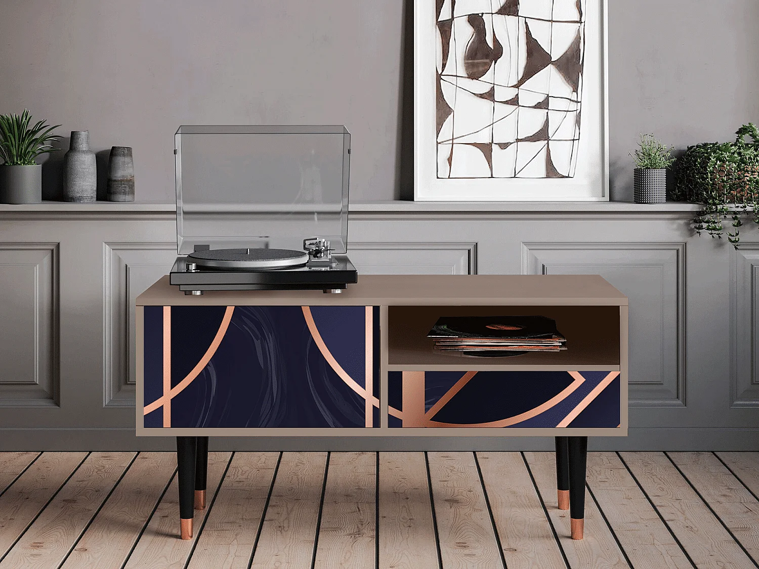 Meuble TV - 115х59х48 cm - T3 - Purple Temple, Latte