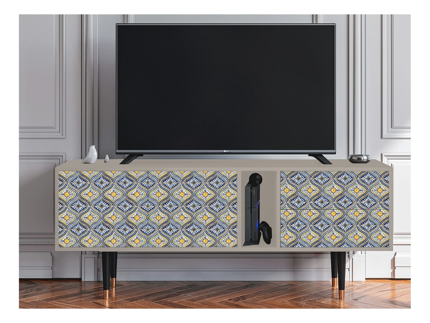 Mobile TV - 170х69х48 cm - T1 - Illusory Pattern, Sabbia