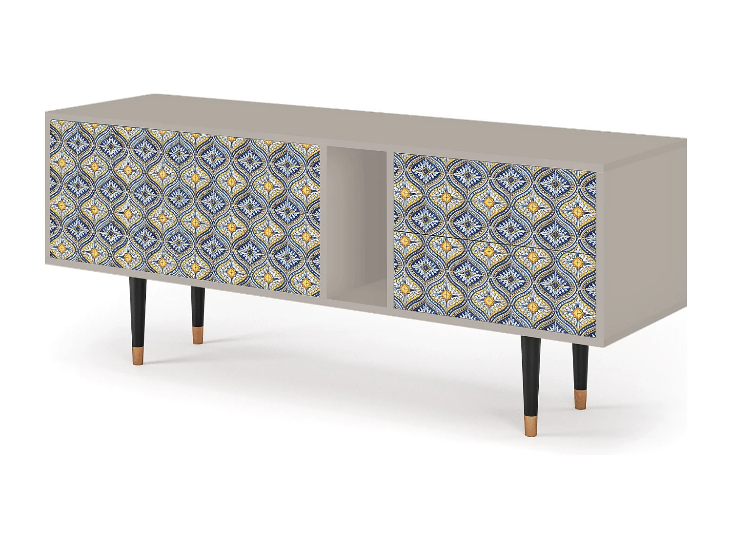 Szafka RTV - 170х69х48 cm - T1 - Illusory Pattern, Piaskowy