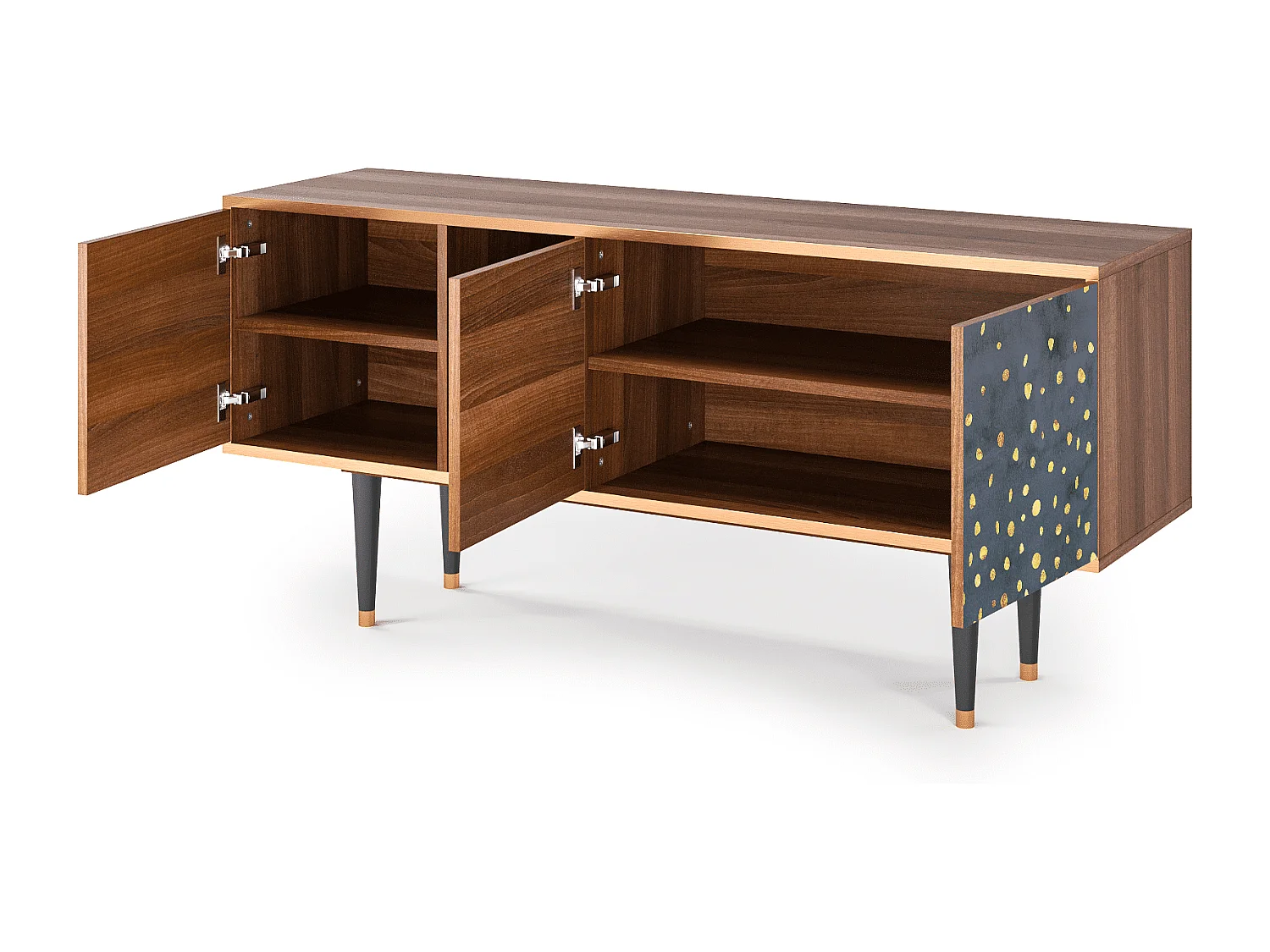 Meuble TV - 150х69х41 cm - T5 - Foggy Lights, Noyer