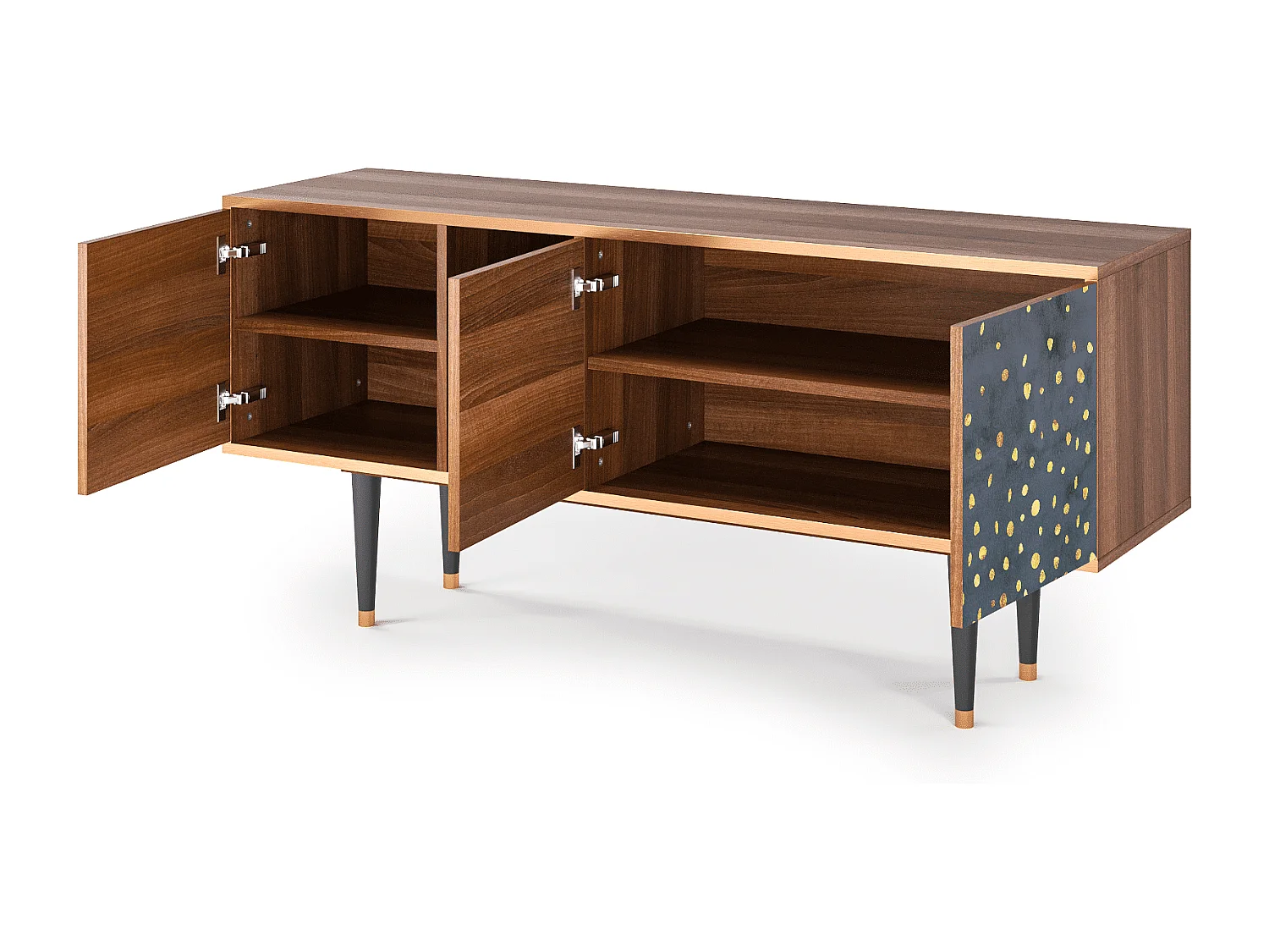 Szafka RTV - 150х69х41 cm - T5 - Foggy Lights, Orzech