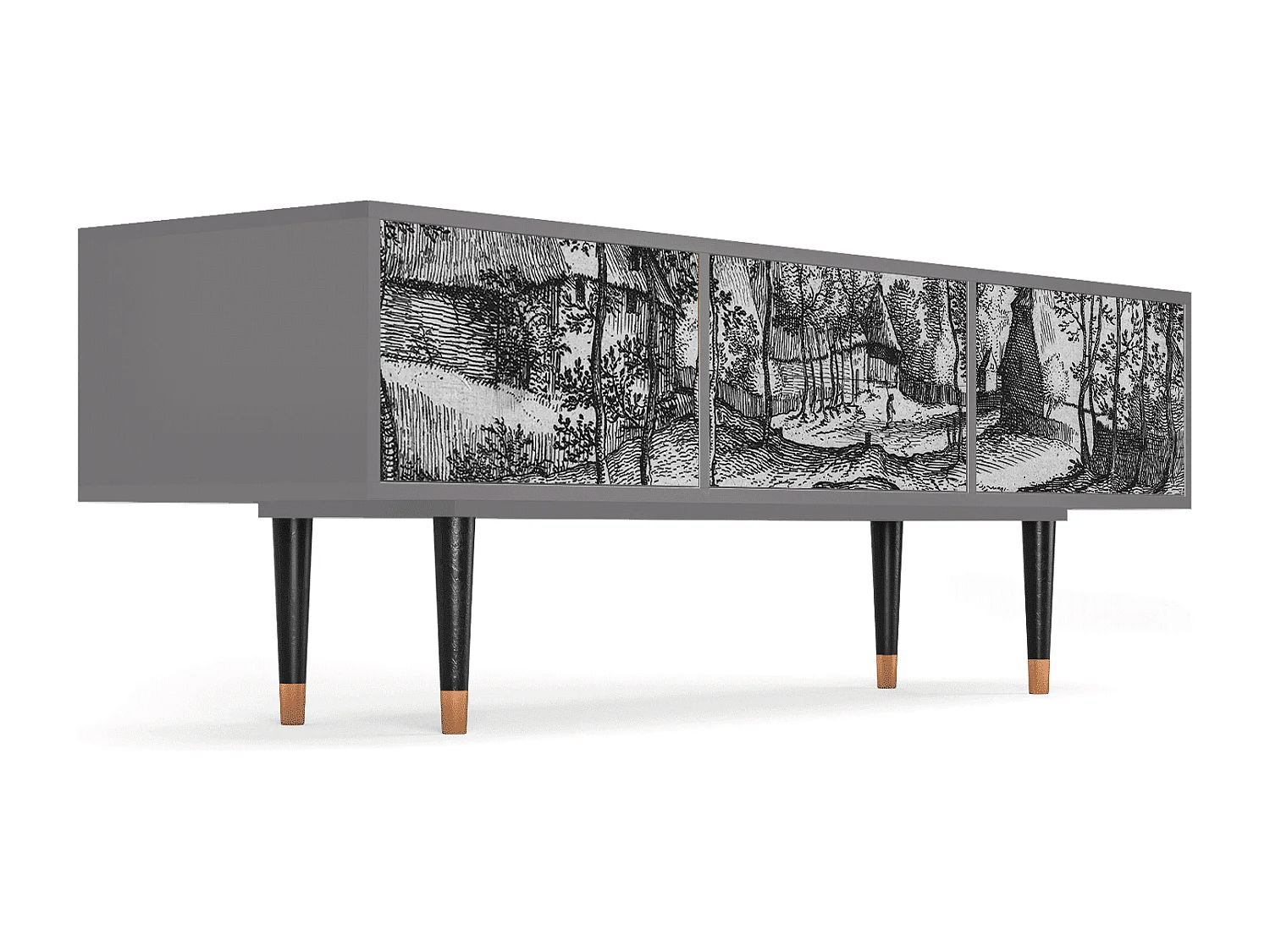 Meuble TV - 170х59х48 cm - T4 - Village Road, Gris