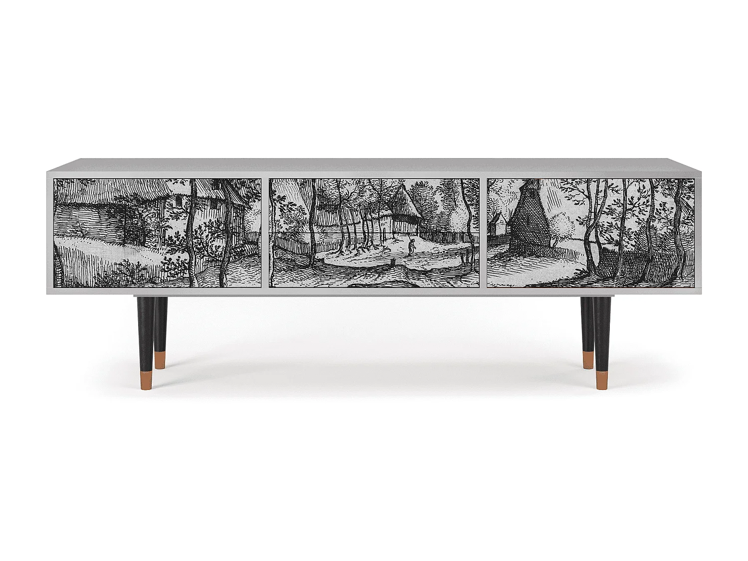 Mueble de TV - 170х59х48 cm - T4 - Village Road, Gris