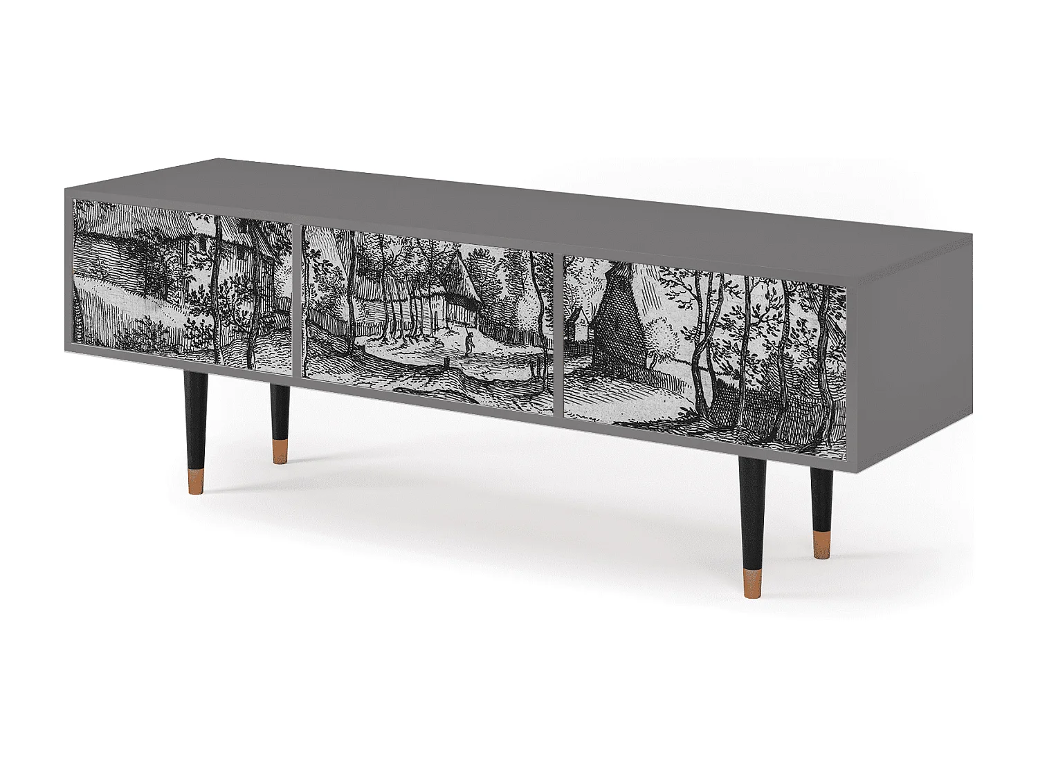 Mueble de TV - 170х59х48 cm - T4 - Village Road, Gris