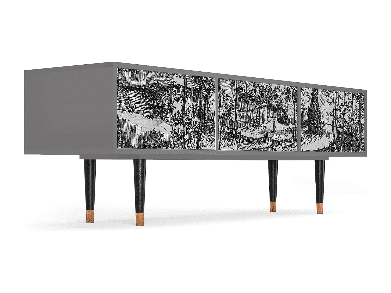 Mueble de TV - 170х59х48 cm - T4 - Village Road, Gris