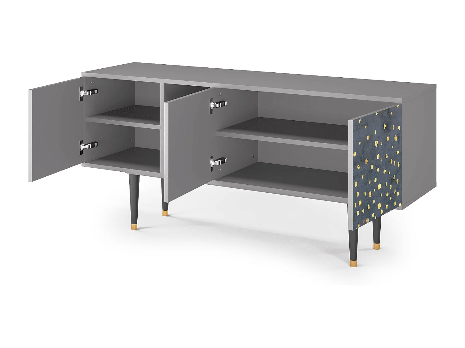 Szafka RTV - 150х69х41 cm - T5 - Foggy Lights, Szary