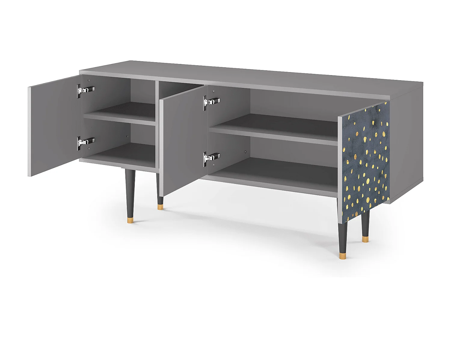 Szafka RTV - 150х69х41 cm - T5 - Foggy Lights, Szary