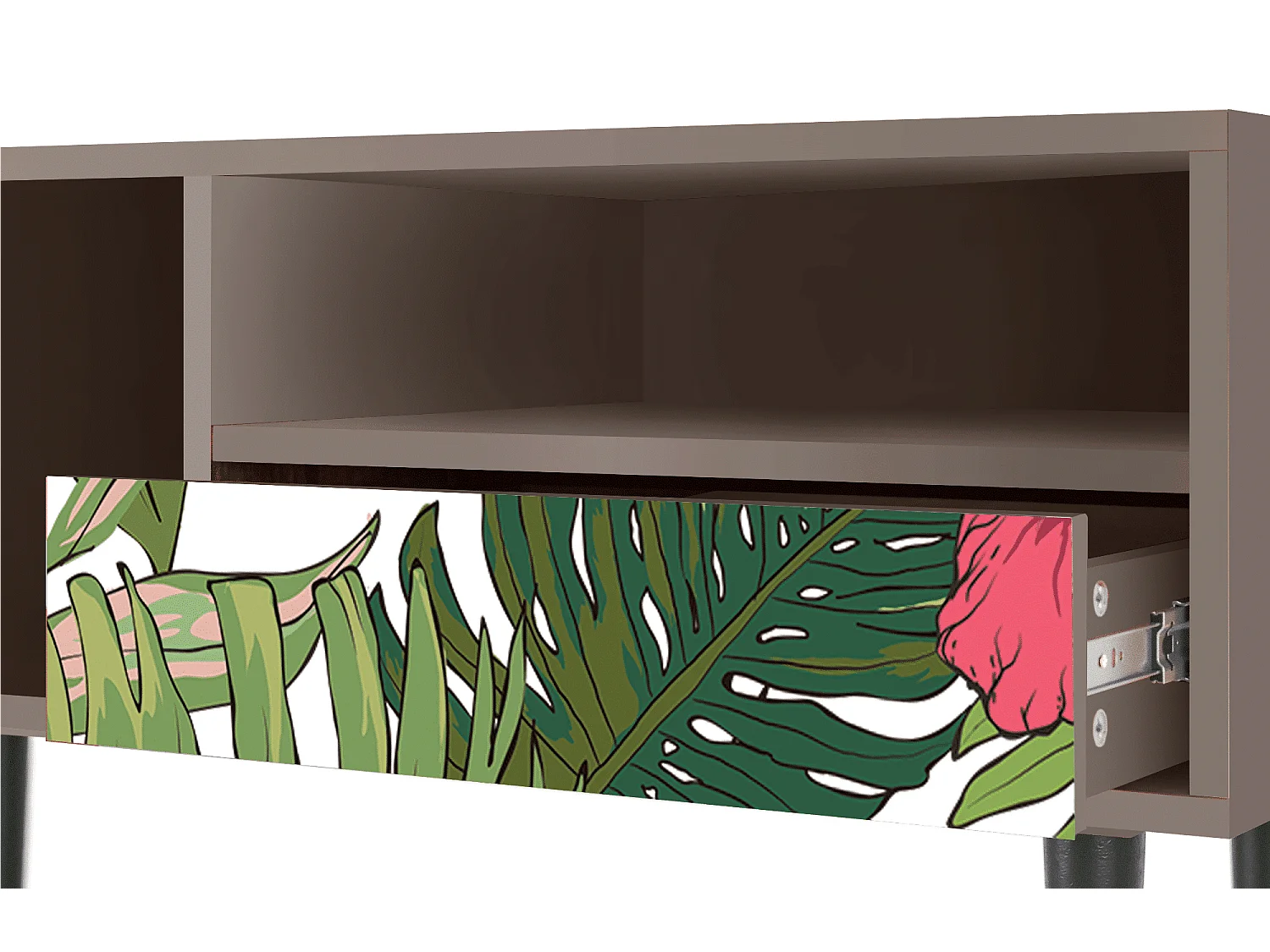 Szafka RTV - 115х59х48 cm - T3 - Verdant Tropics, Latte