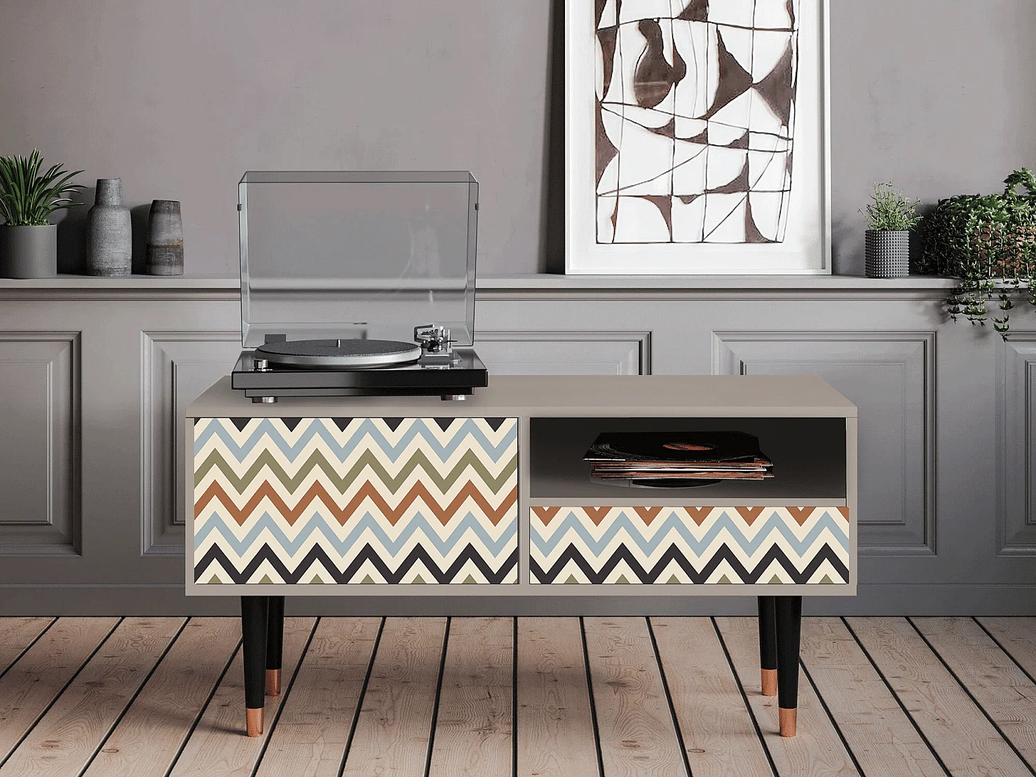 TV-Möbel - 115х59х48 cm - T3 - Bright Ripple, Sand