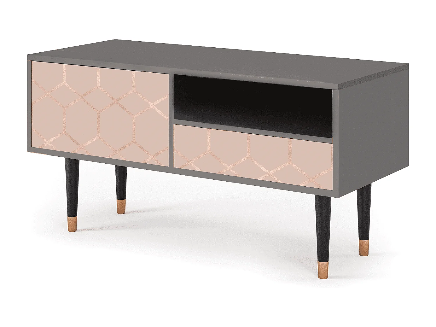 TV-Möbel - 115х59х48 cm - T3 - Rose Honeycomb, Grau