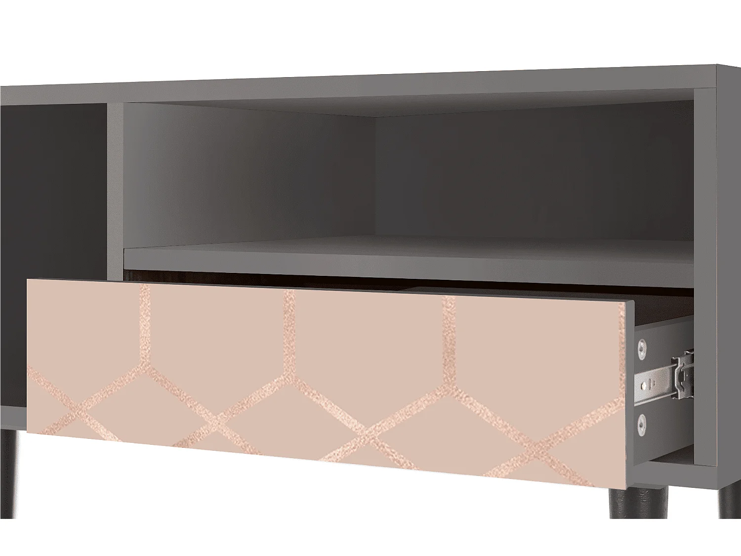 TV-Möbel - 115х59х48 cm - T3 - Rose Honeycomb, Grau